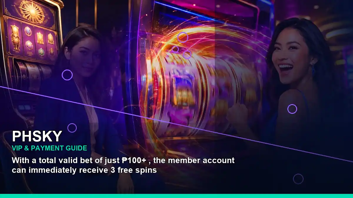 PHSKY fantasy online slot game artwork with an adult Philippine casino host in a close-up composition