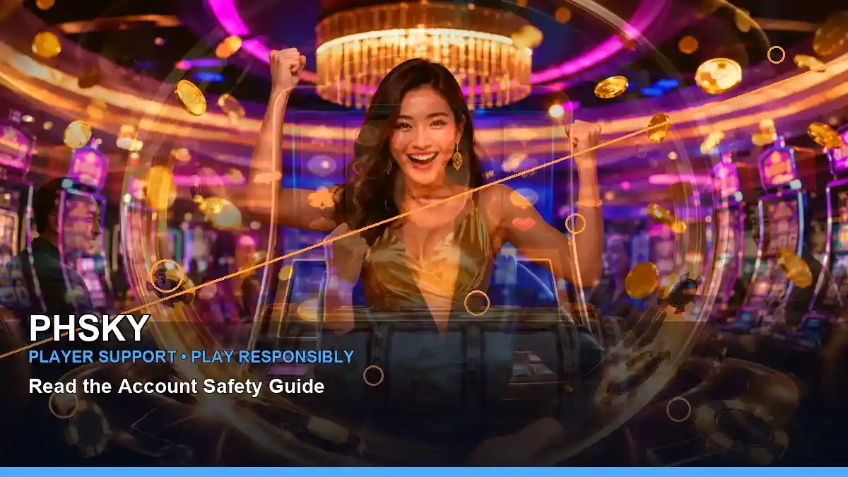 PHSKY case study guide for Philippine users, showing how to review game access, account steps, and responsible play information