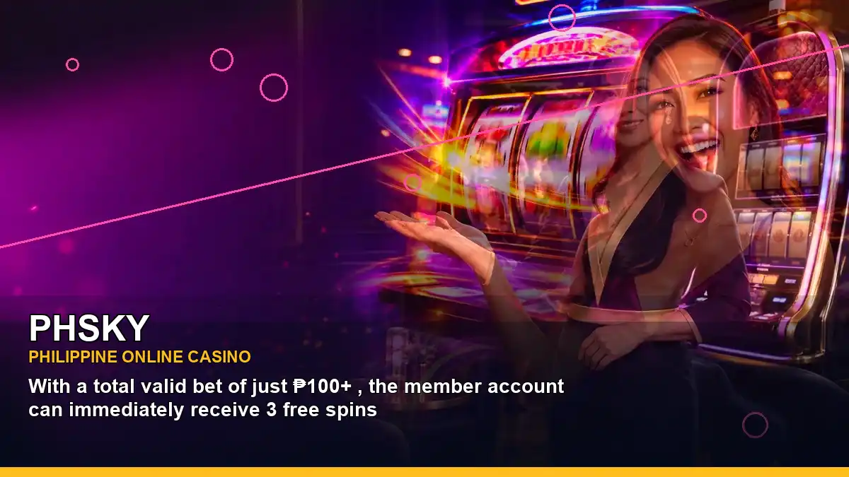 PHSKY online slots information illustration with an adult Filipina casino host