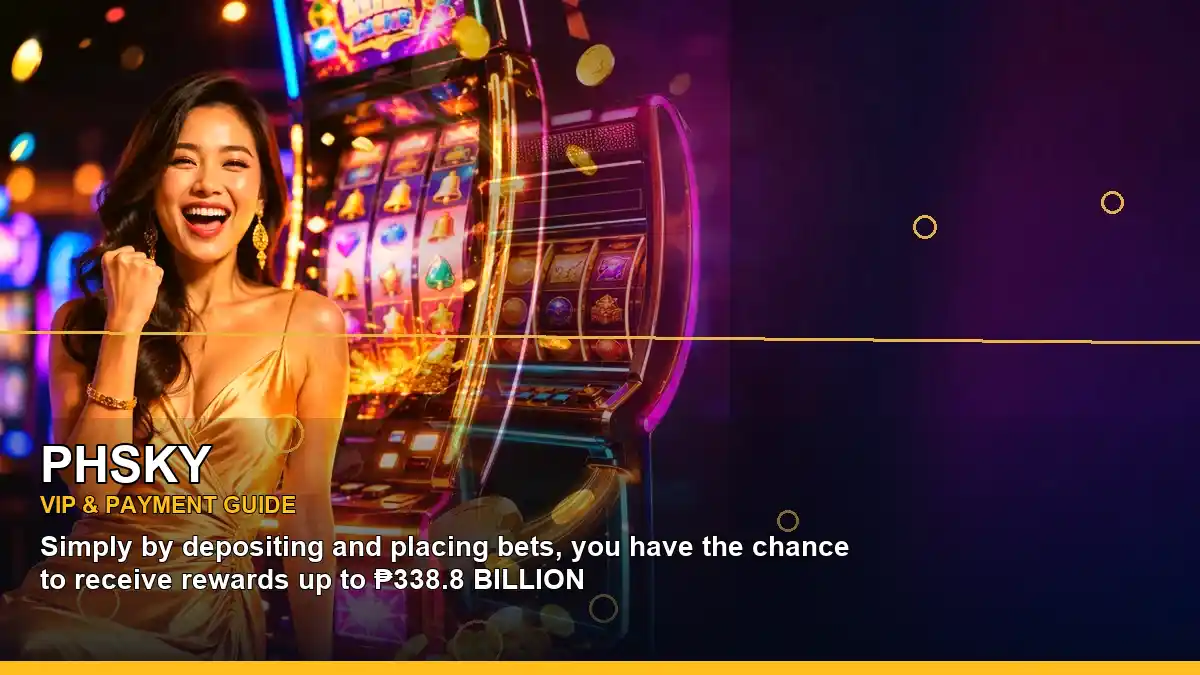 PHSKY promotion information for Philippine users with a close-up online slot scene